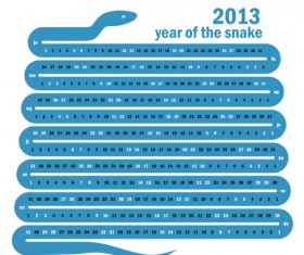 Creative Snake calendar 2013 design vector set 04