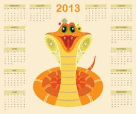 Creative Snake calendar 2013 design vector set 05