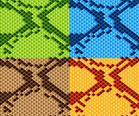 Vector set of Snake skin pattern elements 02