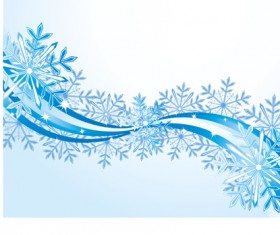 Set of snowflake with waves backgrounds art vector 01