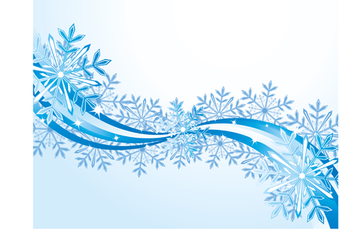 Set of snowflake with waves backgrounds art vector 01