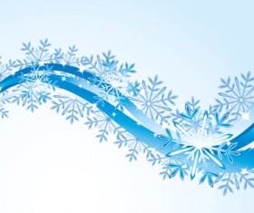 Set of snowflake with waves backgrounds art vector 02