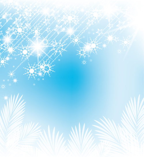 Set of Shiny Snowflakes background art vector 02