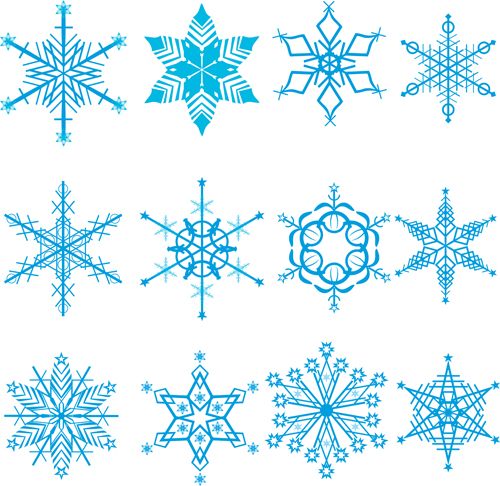 Winter Snowflakes pattern design vector graphics 02