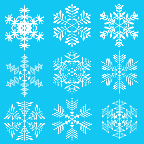 Winter Snowflakes pattern design vector graphics 03