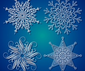 Winter Snowflakes pattern design vector graphics 04