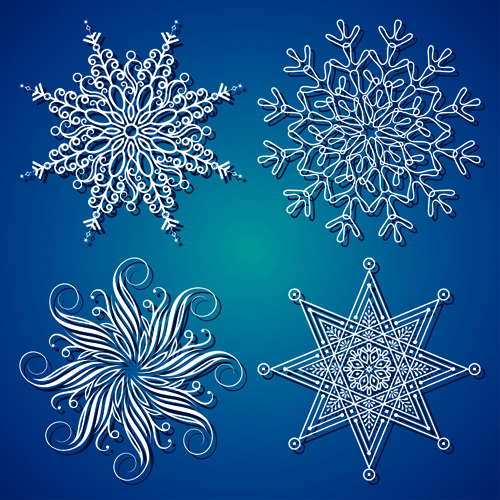 Winter Snowflakes pattern design vector graphics 04