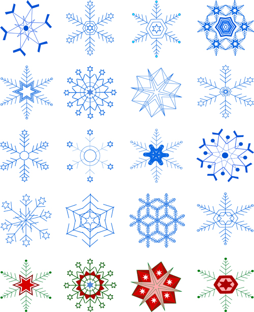 Winter Snowflakes pattern design vector graphics 05