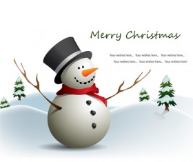Cute Xmas Snowman design elements vector set 05