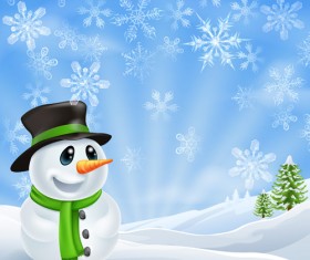 Cute Xmas Snowman design elements vector set 07