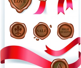 wax seals with love Postcard vector graphics 01