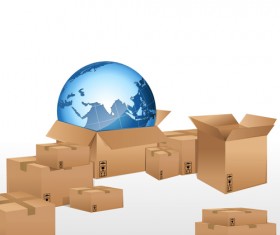 Set of World logistic design vector material 03