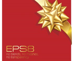 Red ribbons with Xmas card vector material 04