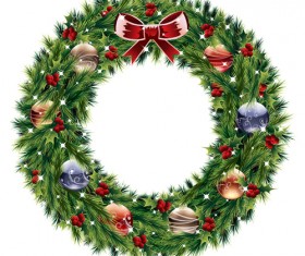 Pretty xmas wreath design vector material 05