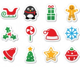 Vector Set of different Xmas icons elements 03