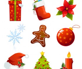 Vector Set of different Xmas icons elements 04