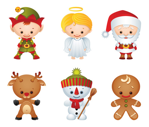 Vector Set of different Xmas icons elements 05
