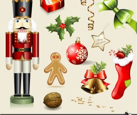 Vector Set of different Xmas icons elements 06
