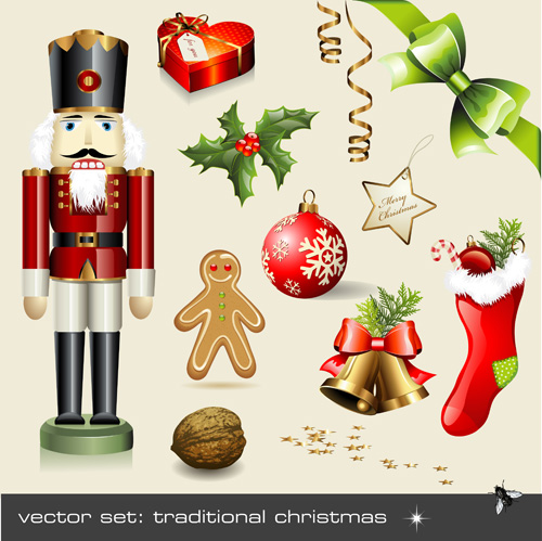 Vector Set of different Xmas icons elements 06
