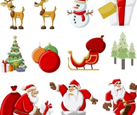 Vector Set of different Xmas icons elements 07