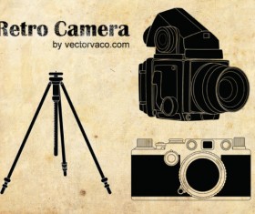 Retro camera elements vector
