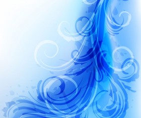 ornate blue floral backgrounds vector