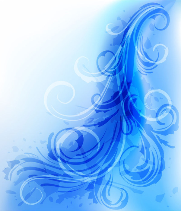ornate blue floral backgrounds vector