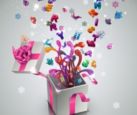 Creative new year Gift card vector