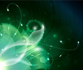 Green Shiny floral backgrounds vector