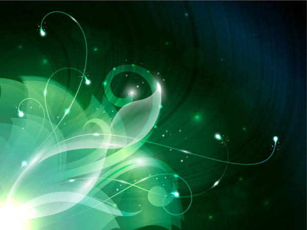 Green Shiny floral backgrounds vector