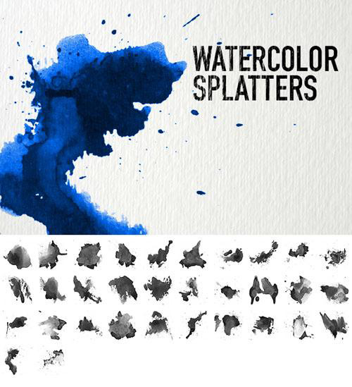 Watercolor splatters Brushes