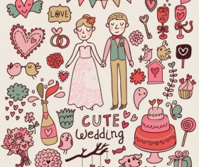 Cartoon Valentine Ornaments 03 vector graphics