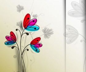 free vector Hand drawn flower material