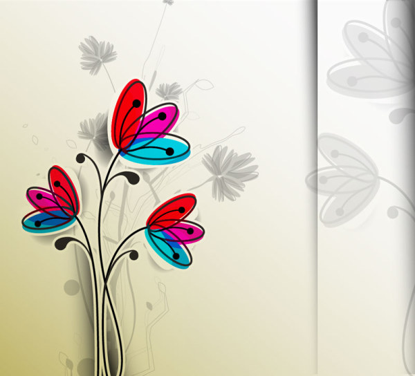 free vector Hand drawn flower material