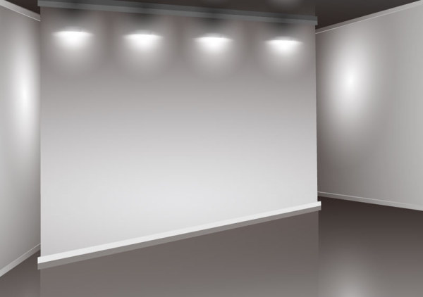 Set of Interior showroom and light wall vector backgrounds 03