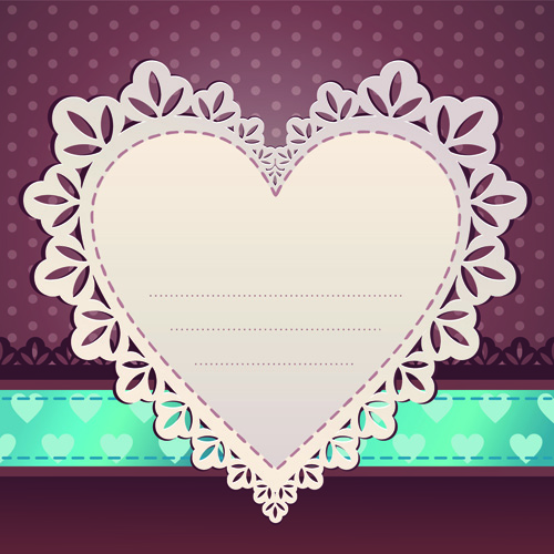 Sweet Valentine Day hearts Cards vector 01