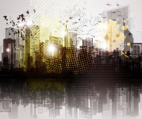 Urban landscape grunge vector