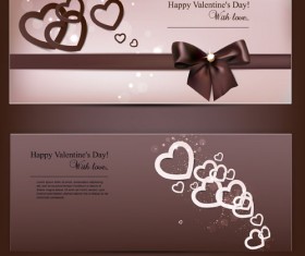 Romantic Happy Valentine day cards vector 01
