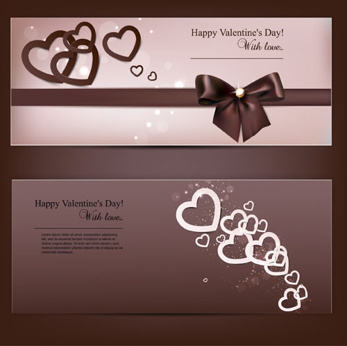 Romantic Happy Valentine day cards vector 01