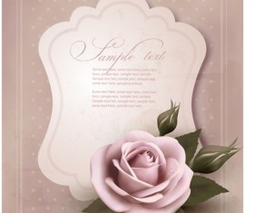 Sweet Rose invitations cards vector material 01
