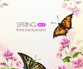 Retro Flower Backgrounds art vector 01