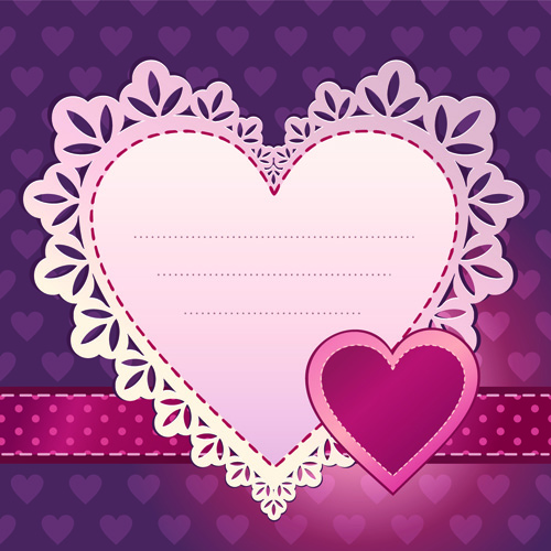 Sweet Valentine Day hearts Cards vector 02