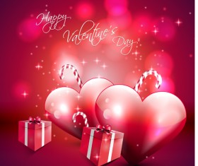Red style Valentine cards design elements vector 02