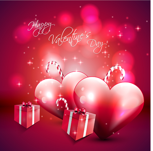 Red style Valentine cards design elements vector 02