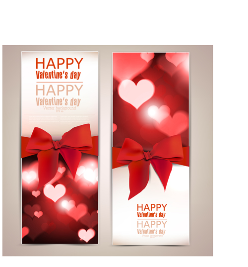 Romantic Happy Valentine day cards vector 02