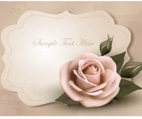Sweet Rose invitations cards vector material 02