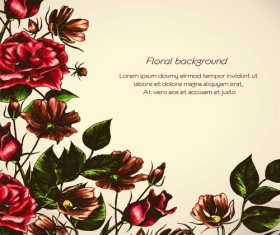 Retro Flower Backgrounds art vector 02