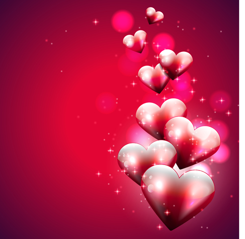 Red style Valentine cards design elements vector 03