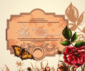 Retro Flower Backgrounds art vector 03