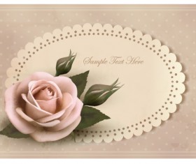 Sweet Rose invitations cards vector material 03